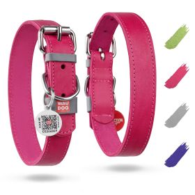 Long Lasting Leather Dog Collar for Large Dogs Medium Small Dogs Adjustable Collar with Durable Buckle D Ring 12-15 inch Neck x 4/5 inch Wide Pin