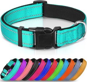 Reflective Dog Collar; Soft Neoprene Padded Breathable Nylon Pet Collar Adjustable for Medium Dogs (Color: navy blue, size: X-Large (Pack of 1))