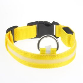 LED Luminous Pet Dog Collar Night (Option: Yellow Light-Rechargeable XS)